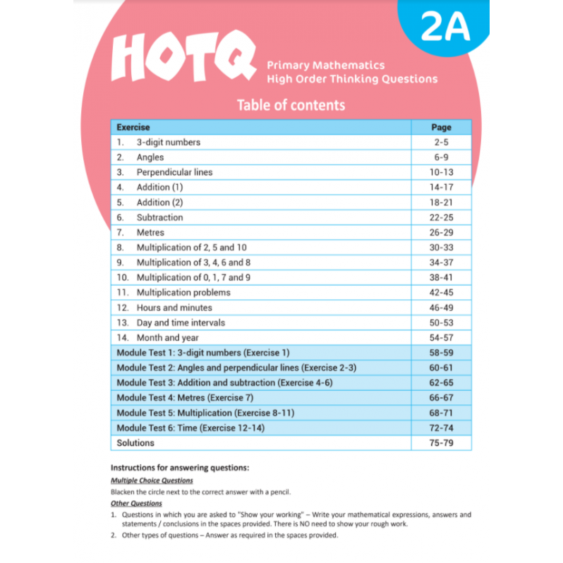 【多買多折】HOTQ Primary Mathematics High Order Thinking Questions 2A