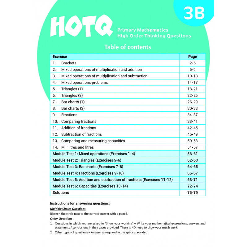 【多買多折】HOTQ Primary Mathematics High Order Thinking Questions 3B