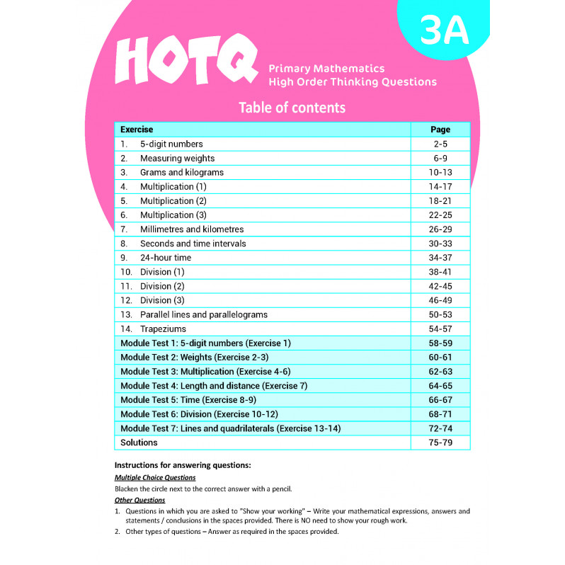 【多買多折】HOTQ Primary Mathematics High Order Thinking Questions 3A