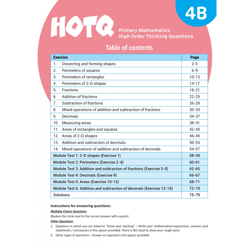 【多買多折】HOTQ Primary Mathematics High Order Thinking Questions 4B