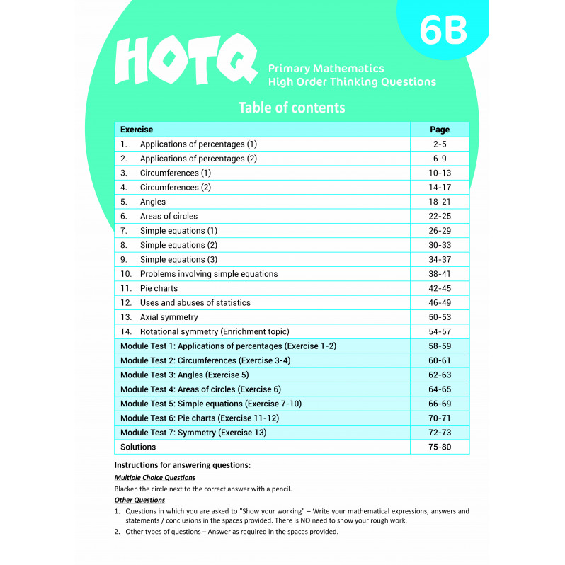 【多買多折】HOTQ Primary Mathematics High Order Thinking Questions 6B