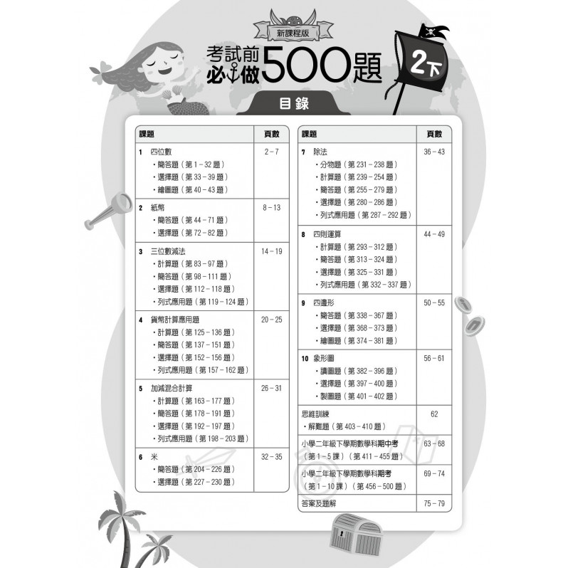 【多買多折】創意數學500 考試前必做500題(新課程版) 2下