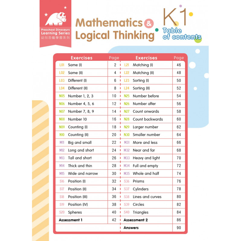 【多買多折】Mathematics & Logical Thinking K1