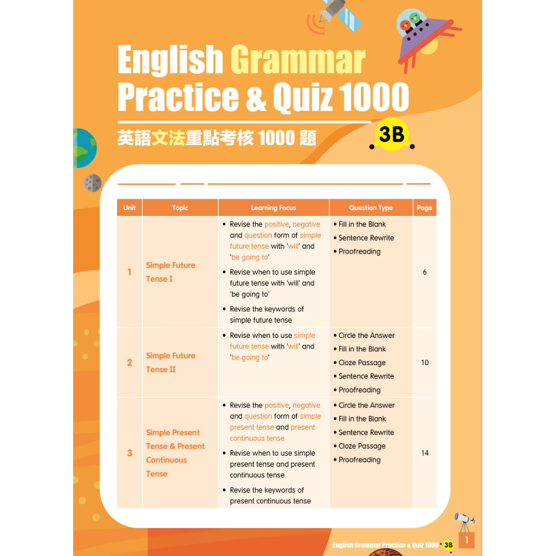 【多買多折】English Grammar Practice & Quiz 1000 3B