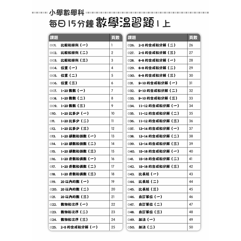 【多買多折】每日15分鐘數學温習題 (新課程版) 1上