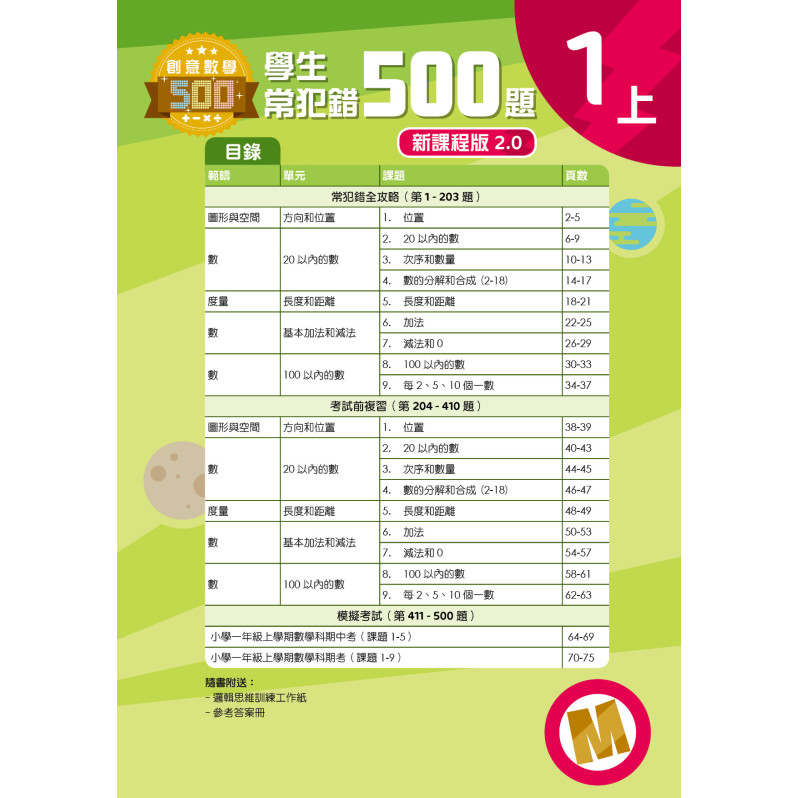 【多買多折】創意數學500─學生常犯錯500 (新課程版2.0) 1上