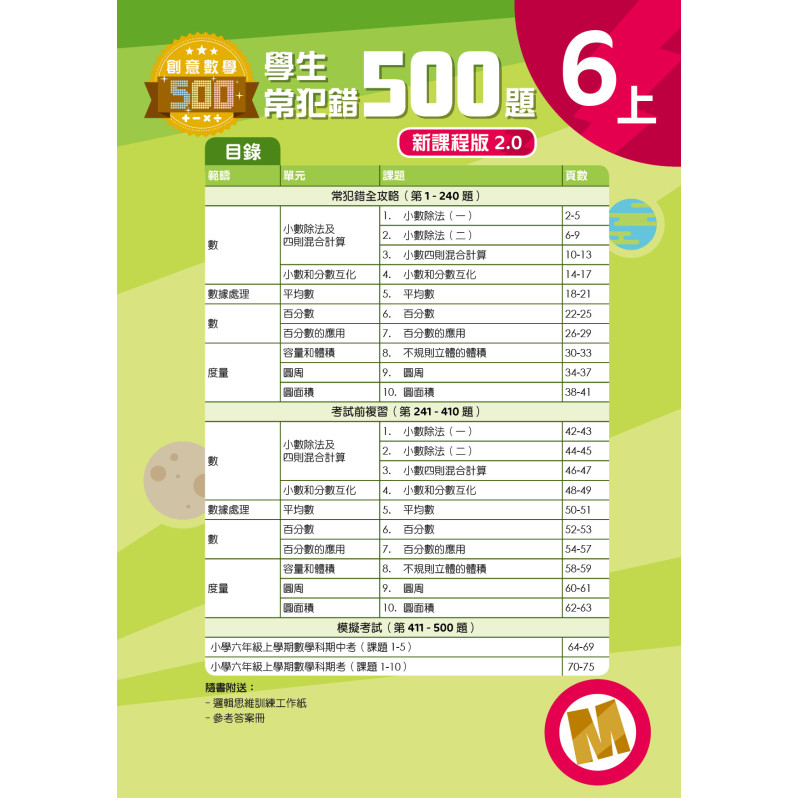 【多買多折】創意數學500─學生常犯錯500 (新課程版2.0) 6上