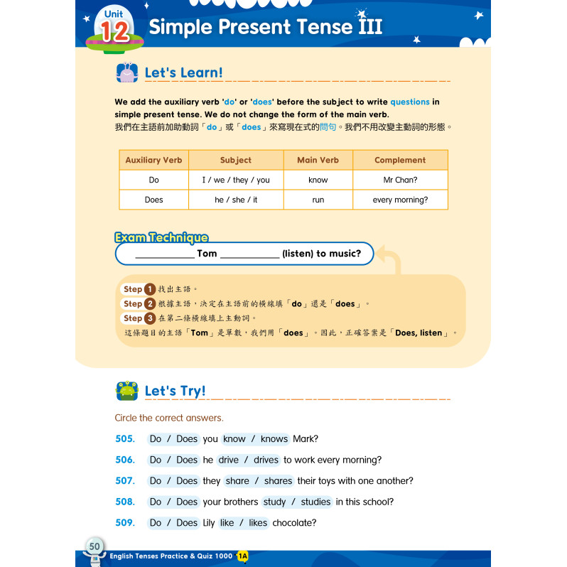 【多買多折】English Tenses Practice & Quiz 1000 1A